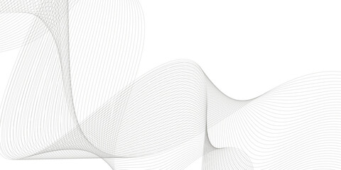 Poster - White abstract geometric curve lines background. Grey, white lines background. Digital future technology concept.