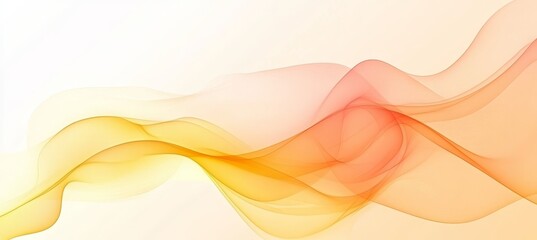 Poster - Abstract Background With Flowing Yellow And Peach Gradient Waves, Elegant And Minimalist Design.