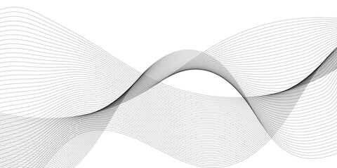 Poster - abstract wavy grey lines stream element for design on white background. you can use for web, wallpap