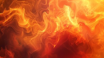 Poster - Abstract background of swirling orange and red flames.