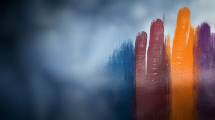 Poster - Colorful Abstract Brush Background with Halftone Effects