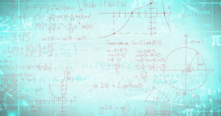 Poster - Image of mathematical equations on white background