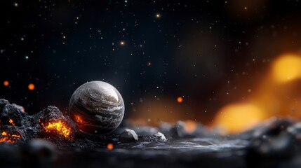 Poster - Celestial Concept of Planetary Landscape in Space