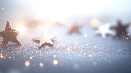 Fototapete - Golden stars on a shiny background. A transparent background with shining stars. A glare of white radiance light from an explosion. Shiny backdrop adorned with golden lifestyle stars.
