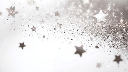 Fototapete - Golden stars on a shiny background. A transparent background with shining stars. A glare of white radiance light from an explosion. Shiny backdrop adorned lifestyle with golden stars.