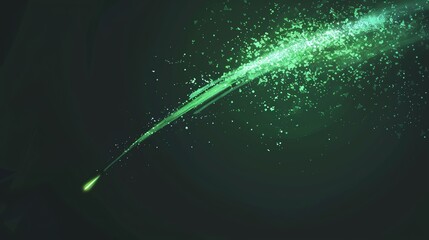 Poster - A green light streak across a dark background.