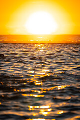 Wall Mural - Beautiful view of the ocean at sunrise time.