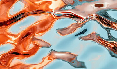 Poster - Exploring Fluid Abstract Forms: A Dynamic Dance of Color and Texture in Modern Art Expression