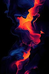 Poster - Dynamic Waves of Color: An Abstract Representation of Emotion and Vibrancy in a Visual Journey of Fluidity