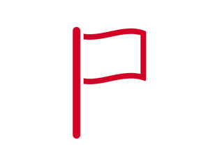 Poster - a minimalist red flag icon with a sleek design, symbolizing attention or warning.