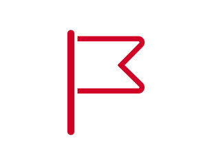 Poster - Minimalist red flag icon indicates notifications, alerts, or special announcements.