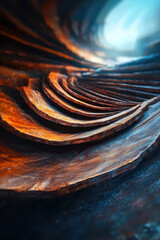 Poster - Exploring the Intricate Dance of Light and Texture in a Layered Landscape of Wood and Natural Beauty