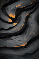 Poster - Captivating Abstract Textures of Natural Elements in Black and Orange, Reflecting the Dynamic Beauty of the Environment