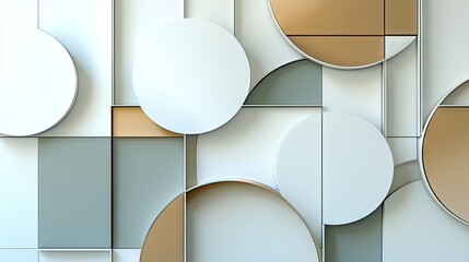 Poster - A stylish background with gentle overlapping shapes in muted gray and dusty silver.