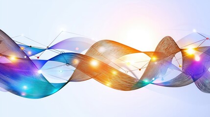 Poster - Abstract tech-inspired background with interconnected digital nodes and data transfer waves.