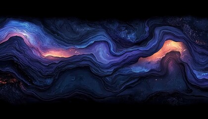 Poster - Abstract Flowing Blue Forms, Smooth Vector Art, Soft Highlights, Shadows, and Bright, Clear Details