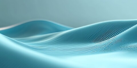 Poster - Abstract Smooth Light Robin s Egg Blue Wave Pattern Background, Minimalist Monochromatic Background