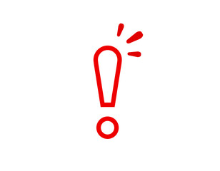 Poster - a bold red exclamation mark icon, indicating alerts, warnings, or important notifications.