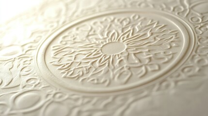 Aufkleber - A beautifully pressed paper featuring an elegant, embossed Islamic ornament, blending traditional and contemporary aesthetics.