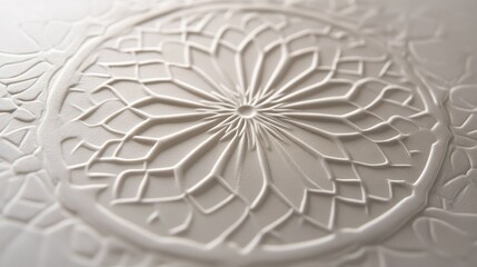 Aufkleber - A beautifully pressed paper featuring an elegant, embossed Islamic ornament, blending traditional and contemporary aesthetics.