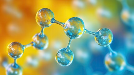 Poster - A digital molecular network forming against a bright medical-themed gradient, symbolizing innovation in science.