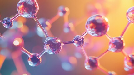 Poster - A digital molecular network forming against a bright medical-themed gradient, symbolizing innovation in science.