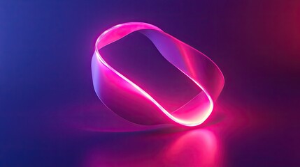 Poster - A glowing neon ribbon curving gracefully in the darkness, forming a sleek and modern abstract energy design.