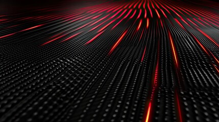 Poster - A modern tech-inspired abstract background with deep black tones, red neon streaks, and a subtle metal floor texture.