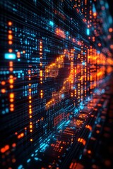 glowing digital data streams, futuristic technology