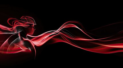 Poster - A sleek and modern high-tech design featuring flowing red light streaks and an organic motion effect.