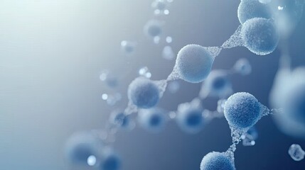 Poster - A smooth and elegant gradient of blue and white with subtle molecule illustrations, perfect for a medical concept.