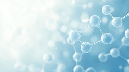 Poster - A soft white and light blue gradient medical background featuring floating molecular structures and subtle textures.