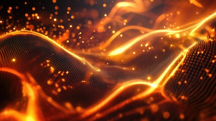 Poster - A visually stunning abstract design of interconnected glowing nodes, creating a dynamic and modern tech background.