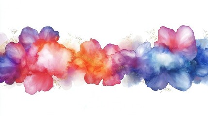 Poster - A delicate yet bold abstract artwork featuring a fusion of vibrant watercolor splashes ethereal textures and dynamic fluid movements creating a captivating and contemporary digital art piece