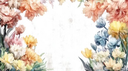 Poster - Stunning dynamic abstract watercolor composition featuring a layered floral arrangement with delicate soft petals in a vibrant yet serene color palette  This digital showcases a modern