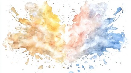Poster - Vibrant Dynamic Abstract Watercolor Composition with Layered Splashes of Color  A visually striking abstract artwork featuring a dynamic blend of brushstrokes drips