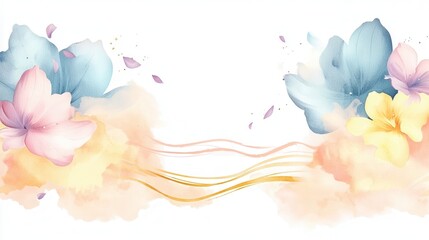 Poster - A luminous and visually striking abstract pattern featuring soft pastel tones fluid shapes and a captivating sense of movement and dynamism  The design evokes a dreamlike
