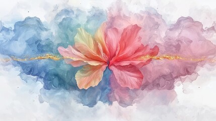 Poster - Ethereal Floral Abstract Design with Vibrant Swirling Colors Evoking a Dreamlike Sensual and Imaginative Atmosphere