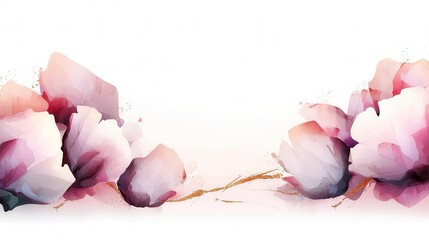 Poster - A stunning abstract background featuring a harmonious arrangement of soft delicate pastel colored floral petals creating a serene and ethereal visual composition