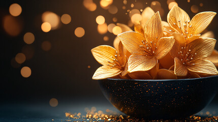 Aufkleber - Beautiful bowl of fresh flowers gracefully arranged on a table creating an inviting and aesthetic dining atmosphere