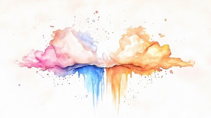 Poster - An electrifying abstract grunge watercolor art piece featuring a dynamic colorful display of fluid textures blended brushstrokes and experimental digital effects  The work showcases a vibrant