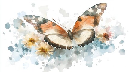Poster - Mesmerizing Geometric Butterfly with Radiant Colorful Artwork   Digitally Created Abstract Insect Design in Vibrant Ethereal Style