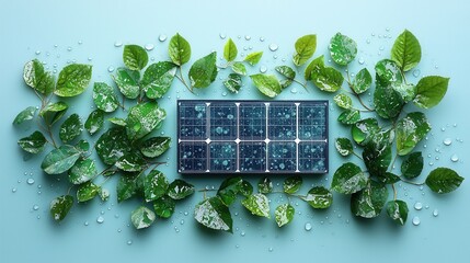 Poster - set of 15 outline icons depicting various solar energy renewable power and eco friendly technology s