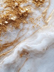 Aufkleber - Elegant marble texture featuring luxury golden accents and subtle golden dust showcasing premium minimalism