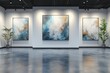 © Ольга Бошарова - Art gallery interior featuring large abstract paintings on display with modern lighting