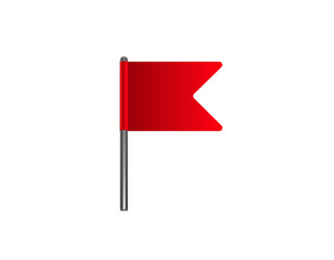 Poster - simple icon of a red flag on a pole, perfect for indicating a warning or signal.