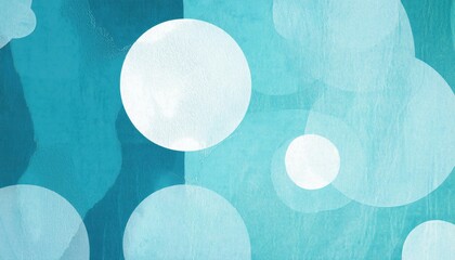 Aufkleber - abstract textured blue background with white translucent circles, modern geometric design for wallpapers, prints, and decor
