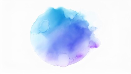 Poster - ethereal blue and purple watercolor circle with soft gradients, abstract artistic background for modern design and branding