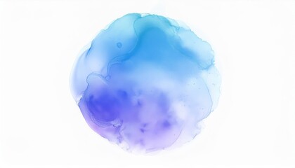 Poster - ethereal blue and purple watercolor circle with soft gradients, abstract artistic background for modern design and branding