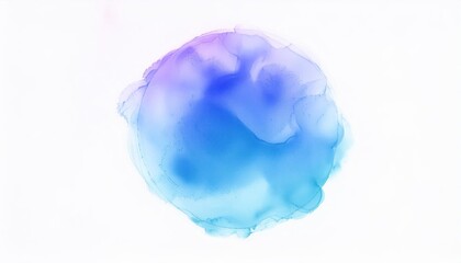 Poster - ethereal blue and purple watercolor circle with soft gradients, abstract artistic background for modern design and branding